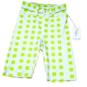 Year of Ours Lime Gingham Belted Biker Short NEW- Sz. Sm